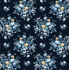 Seabrook Designs Wallpaper Floral Bouquet Prepasted Midnight Blue & Toffee PR12602