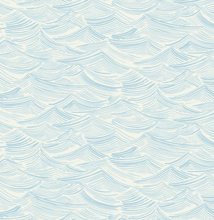 Seaside Waves Blue Oasis PR12802 by Seabrook Designs Designer Wallpaper
