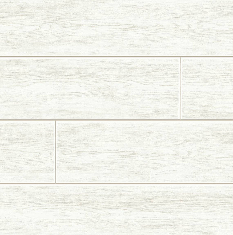 Coastal Faux Shiplap Alabaster PR13000 by Seabrook Designs Designer Wallpaper