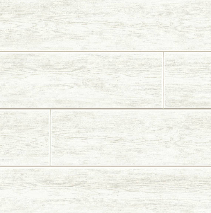 Coastal Faux Shiplap Alabaster PR13000 by Seabrook Designs Designer Wallpaper