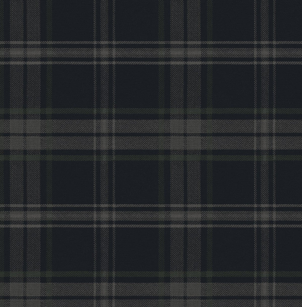 Dellabrooke Plaid Dark Blue & Evergreen PR13402 by Seabrook Designs Designer Wallpaper