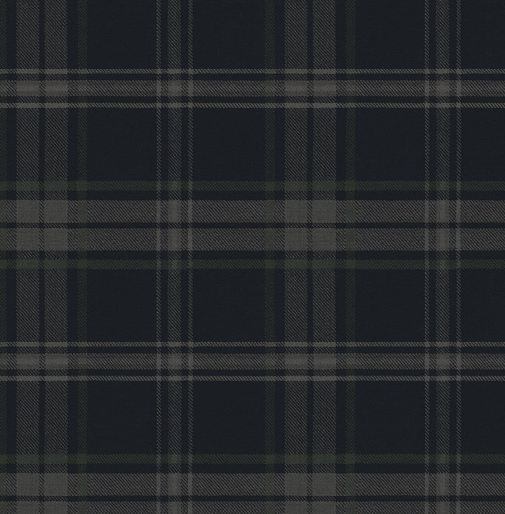 Dellabrooke Plaid Dark Blue & Evergreen PR13402 by Seabrook Designs Designer Wallpaper