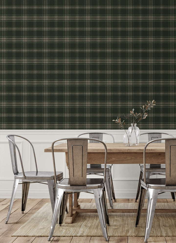 Dellabrooke Plaid Greenery PR13404 by Seabrook Designs Designer Wallpaper