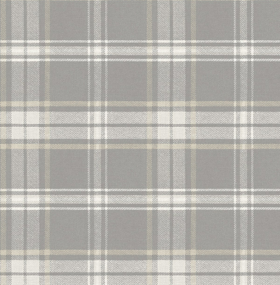 Dellabrooke Plaid Daydream Grey PR13408 by Seabrook Designs Designer Wallpaper
