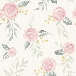 Magnolia Home Wallpaper Magnolia Home Watercolor Roses Pink Peel & Stick