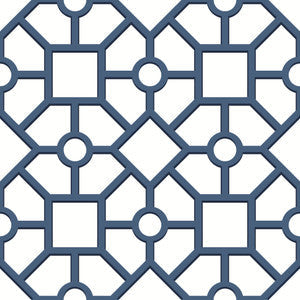 York Wallcoverings Wallpaper Hedgerow Trellis Navy Peel & Stick