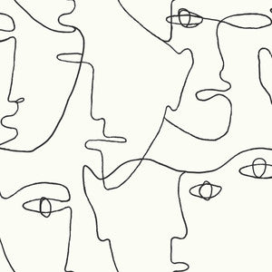 York Wallcoverings Wallpaper Pablo Portraits Black Peel & Stick