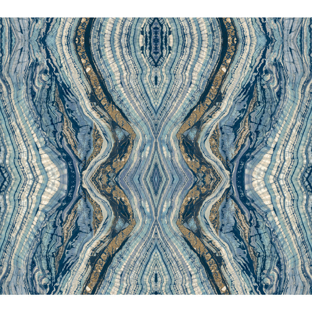 Kaleidoscope Blue Peel & Stick Wallpaper by York Wallcoverings Designer York Premium Peel + Stick Covers about 45 square feet 27-in by 20-ft long roll Peel & Stick 24 - Swanky Fabrics -