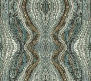 York Wallcoverings Wallpaper Kaleidoscope Teal Peel & Stick