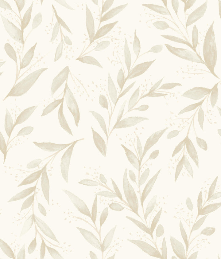 Magnolia Home Olive Branch Beige Peel & Stick Wallpaper by Magnolia Home Designer York Premium Peel + Stick Covers about 34.2 square feet 20.5-in by 20-ft long roll Peel & Stick 24 - Swanky Fabrics -