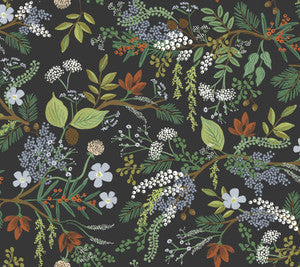 Rifle Paper Co. Wallpaper Juniper Forest Black Peel & Stick