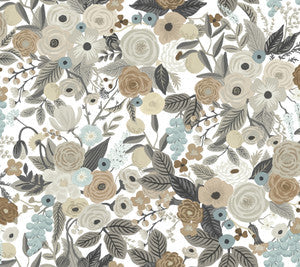 Rifle Paper Co. Wallpaper Garden Party Off White & Brown Peel & Stick