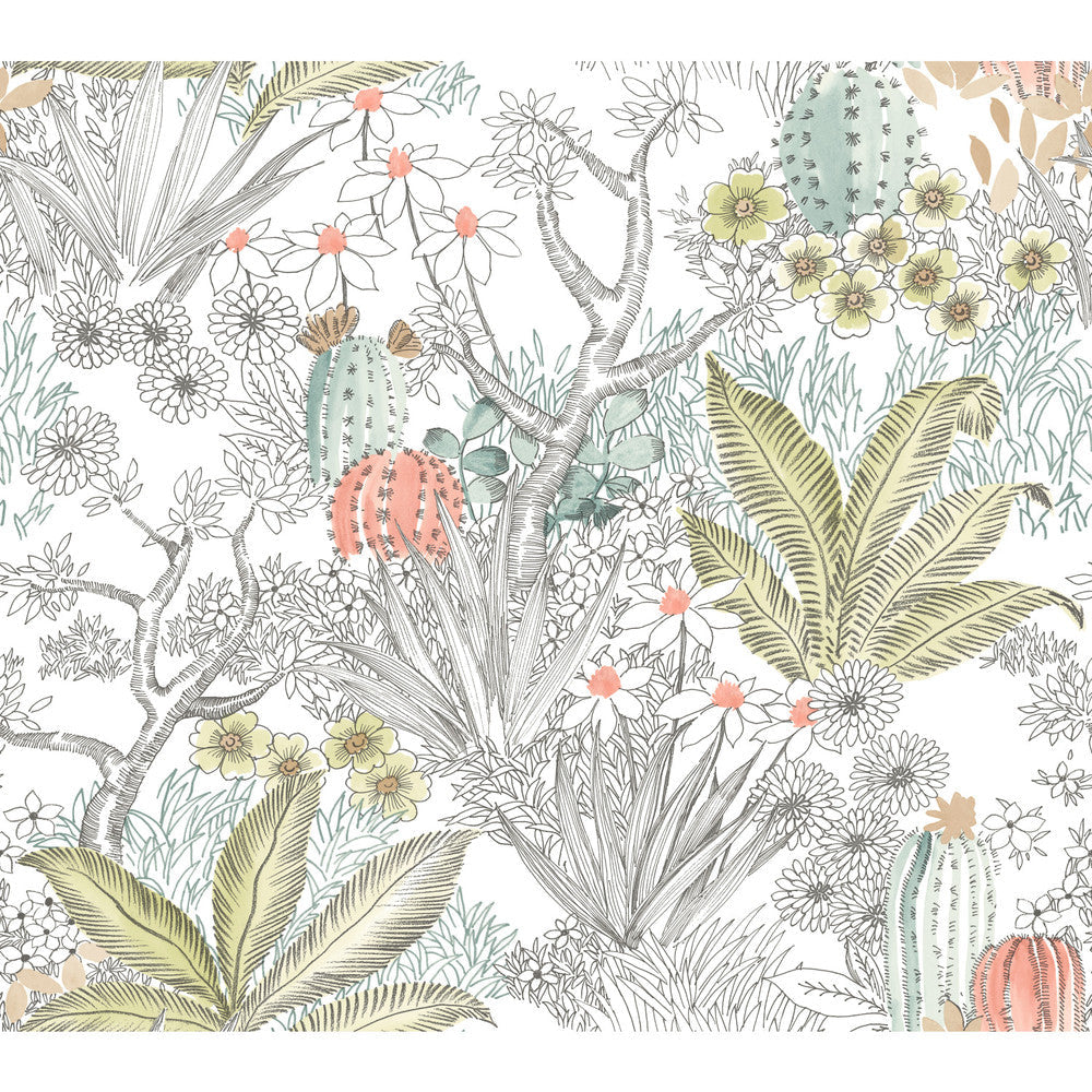 Flowering Desert Grey Peel & Stick Wallpaper by York Wallcoverings Designer York Premium Peel + Stick Covers about 45 square feet 27-in by 20-ft long roll Peel & Stick 24 - Swanky Fabrics -