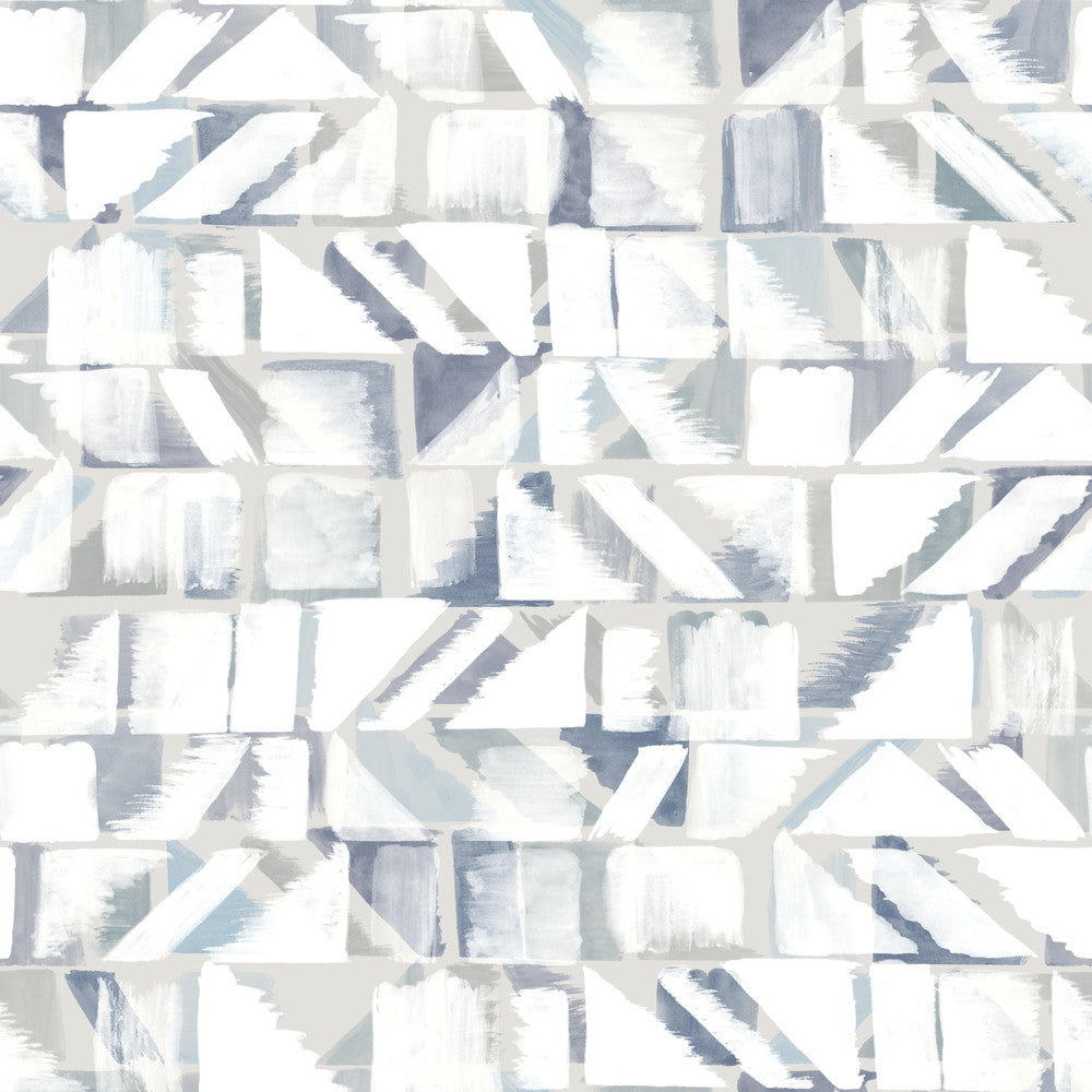 Refraction Blue & Grey Peel & Stick Wallpaper by York Wallcoverings Designer York Premium Peel + Stick Risky Business Vol. III Covers about 34.2 square feet 20.5-in by 20-ft long roll Peel & Stick 20.5 - Swanky Fabrics -