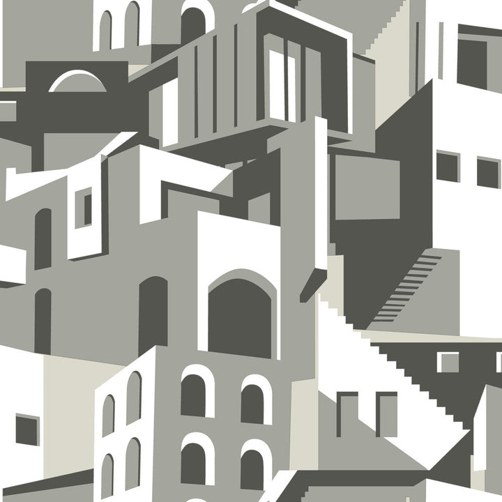 Arch Architectural Grey Peel & Stick Wallpaper by York Wallcoverings Designer York Premium Peel + Stick Risky Business Vol. III Covers about 34.2 square feet 20.5-in by 20-ft long roll Peel & Stick 20.5 - Swanky Fabrics -