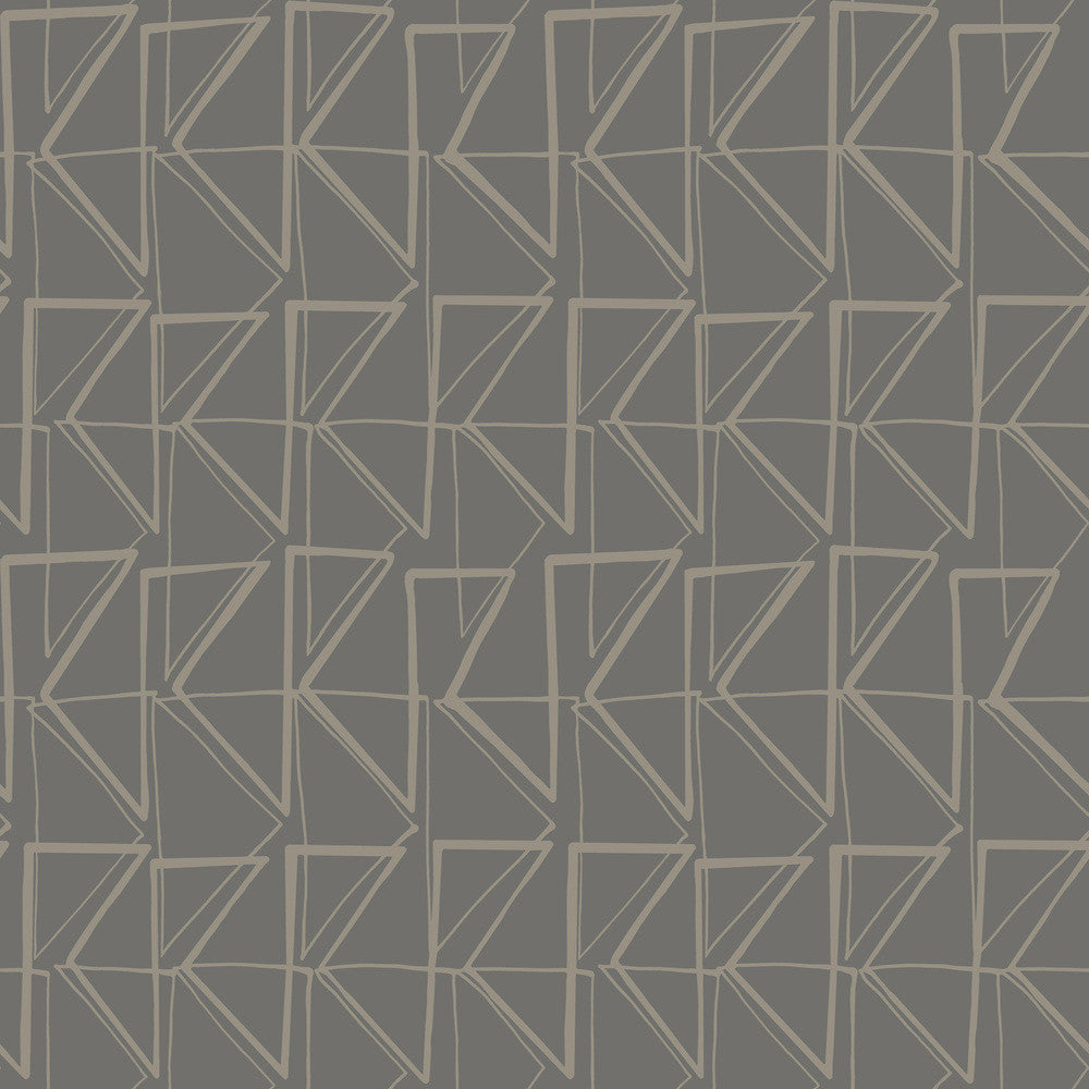 Love Triangles Grey Metallic Peel & Stick Wallpaper by York Wallcoverings Designer York Premium Peel + Stick Risky Business Vol. III Covers about 34.2 square feet 20.5-in by 20-ft long roll Peel & Stick 20.5 - Swanky Fabrics -