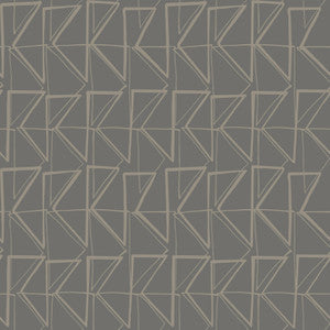 York Wallcoverings Wallpaper Love Triangles Grey Metallic Peel & Stick