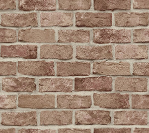 York Wallcoverings Wallpaper Stretcher Brick Red Peel & Stick