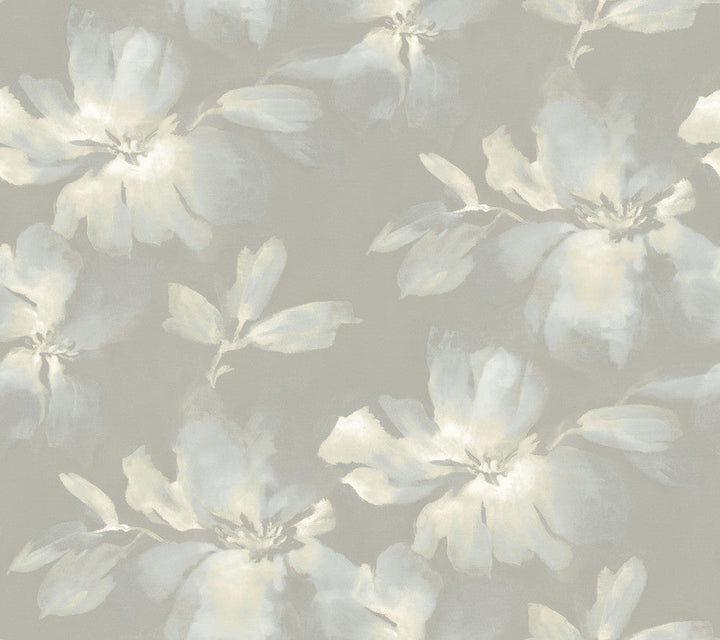 Midnight Blooms Light Blue & Grey Peel & Stick Wallpaper by Candice Olson Designer Simply Candice Covers about 45 square feet 27-in by 20-ft long roll Peel & Stick 24 - Swanky Fabrics -