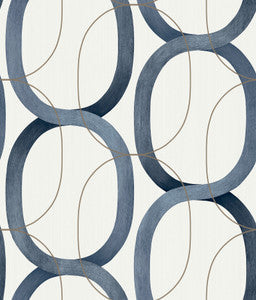 Candice Olson Wallpaper Interlock Navy Peel & Stick