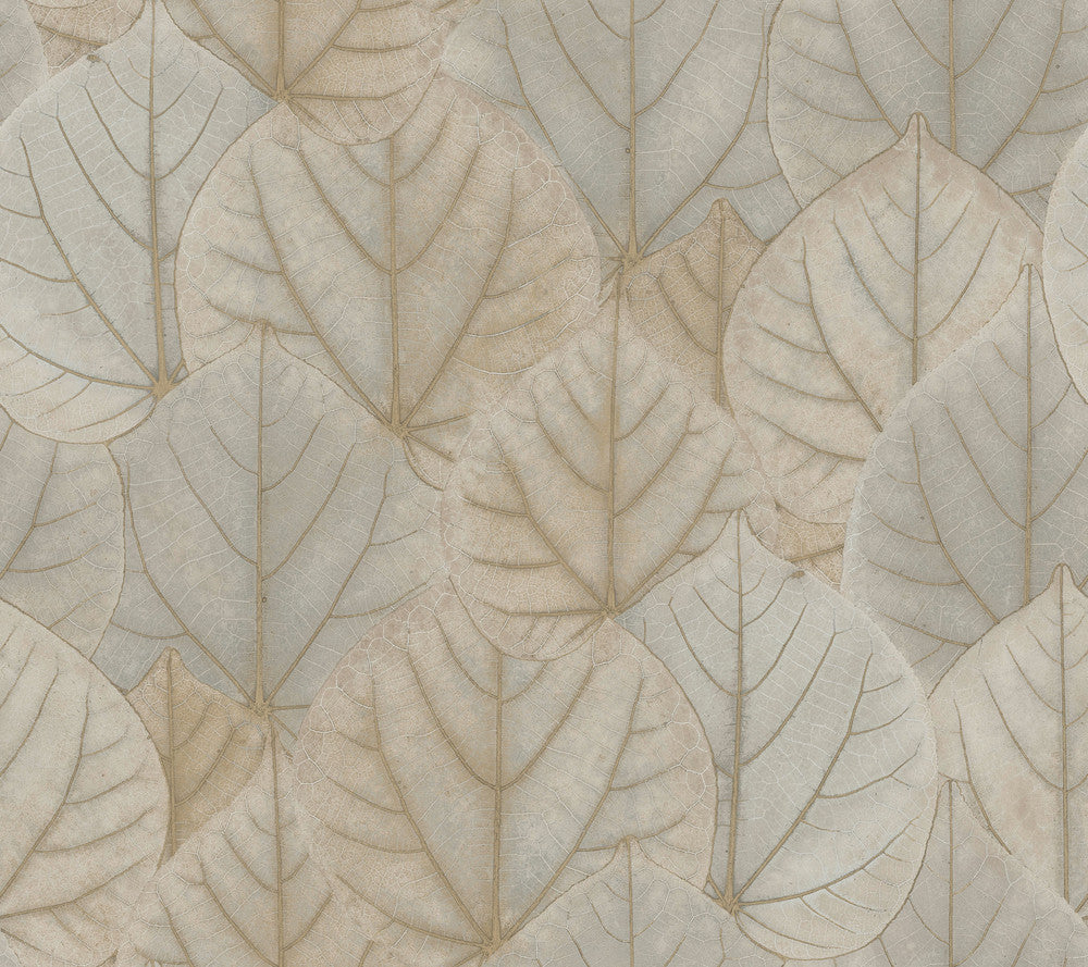 Leaf Concerto Warm Taupe Peel & Stick Wallpaper by Candice Olson Designer Simply Candice Covers about 45 square feet 27-in by 20-ft long roll Peel & Stick 24 - Swanky Fabrics -