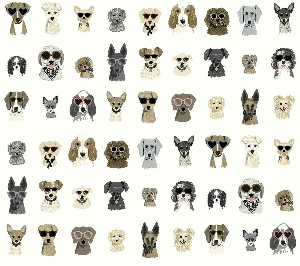 Dog Days Grey Peel & Stick Wallpaper by Rifle Paper Co. Designer P&S Rifle Paper 2 Covers about 45 square feet 27-in by 20-ft long roll Peel & Stick 24 - Swanky Fabrics -