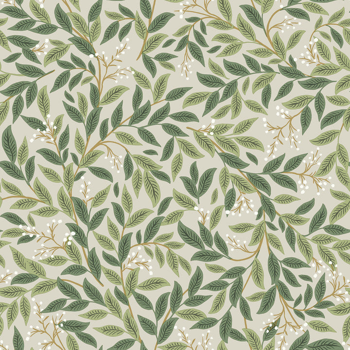 Willowberry Linen Peel & Stick Wallpaper by Rifle Paper Co. Designer P&S Rifle Paper 2 Covers about 34.2 square feet 20.5-in by 20-ft long roll Peel & Stick 20.5 - Swanky Fabrics -
