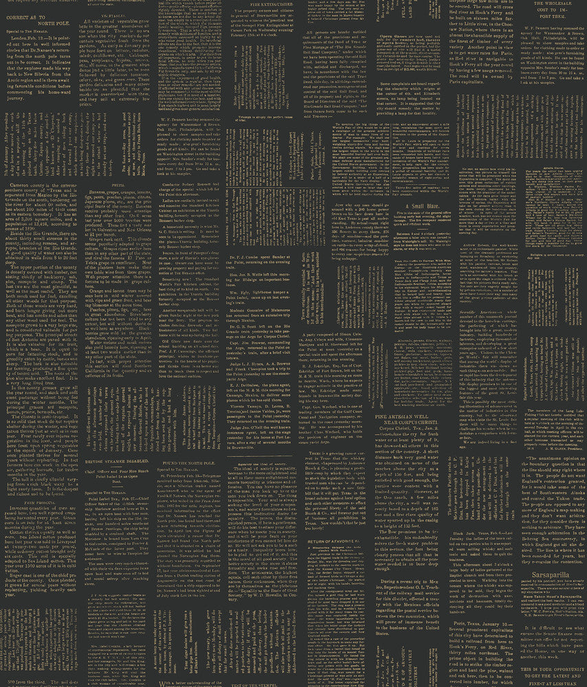 Crafted Editorial Black & Gold Metallic Wallpaper by Magnolia Home Designer Magnolia Home Covers about 34.2 square feet 20.5-in by 20-ft long roll Peel & Stick 24 - Swanky Fabrics -