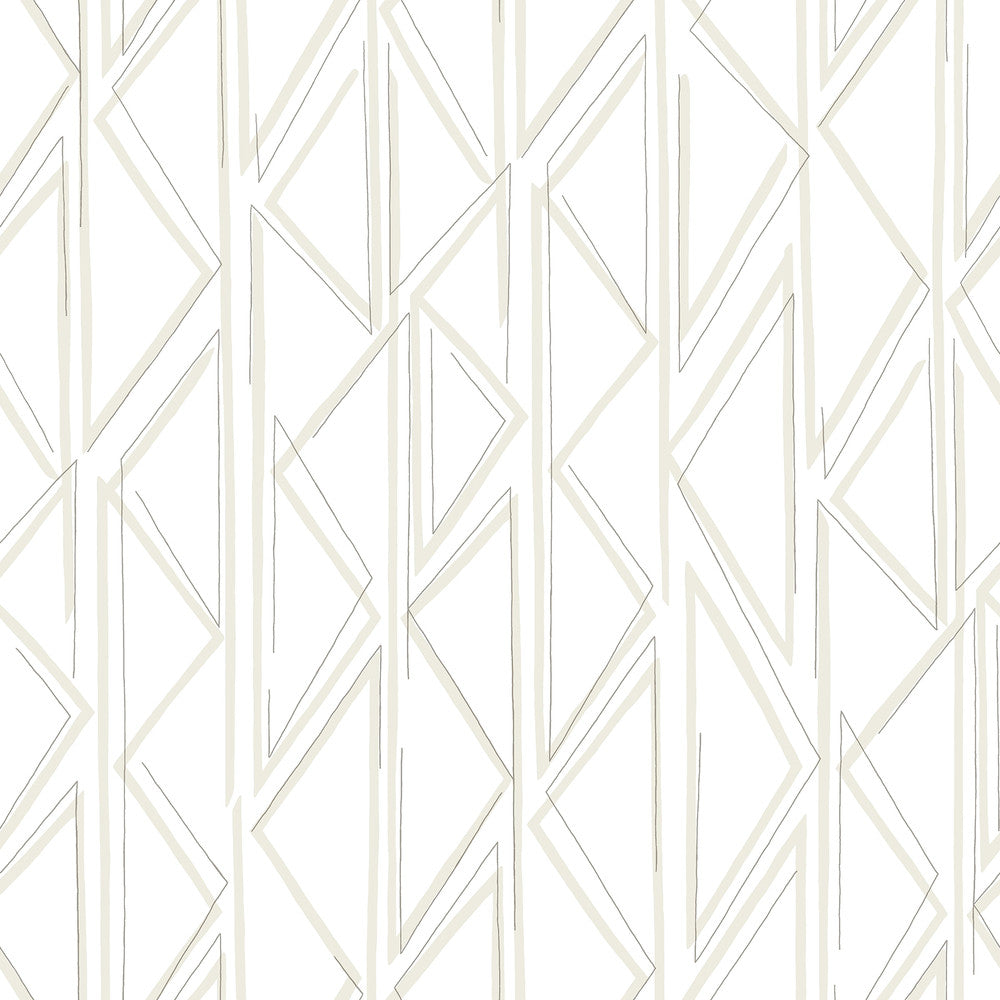 Sideways Sketch Beige Wallpaper by Magnolia Home Designer Magnolia Home Covers about 34.2 square feet 20.5-in by 20-ft long roll Peel & Stick 20.5 - Swanky Fabrics -