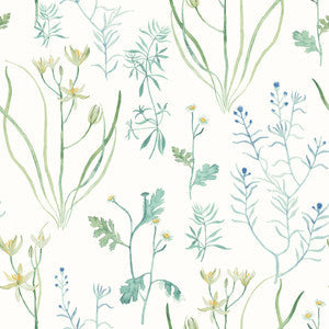 York Wallcoverings Wallpaper Alpine Botanical Blue Peel & Stick