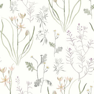 York Wallcoverings Wallpaper Alpine Botanical Lavender Peel & Stick