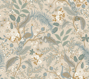 Rifle Paper Co. Wallpaper Peacock Garden Peel and Stick Linen
