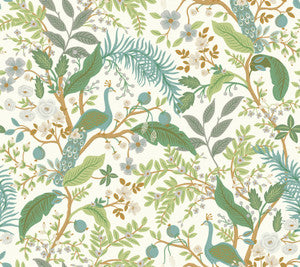 Rifle Paper Co. Wallpaper Peacock Garden Peel and Stick White