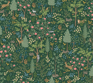 Rifle Paper Co. Wallpaper Woodland Peel and Stick Emerald