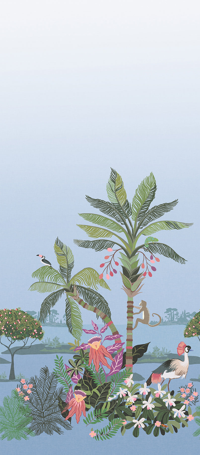 Tropical Lagoon Lush Premium Peel and Stick Wall Mural by York Wallcoverings Designer