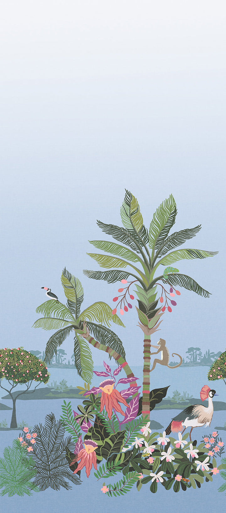Tropical Lagoon Lush Premium Peel and Stick Wall Mural by York Wallcoverings Designer