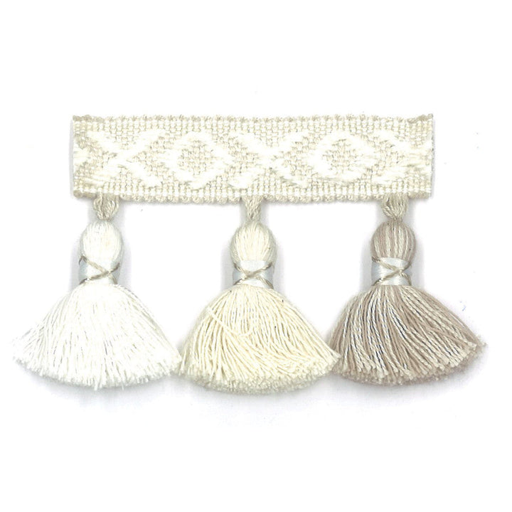 Purcell 1 Ecru by Stout Designer Trim TREND ALERT TRIM 52%SVI 42%COT 6%POL CHINA Horizontal: 3.5 and Vertical: 0 2.25 in - Swanky Fabrics -