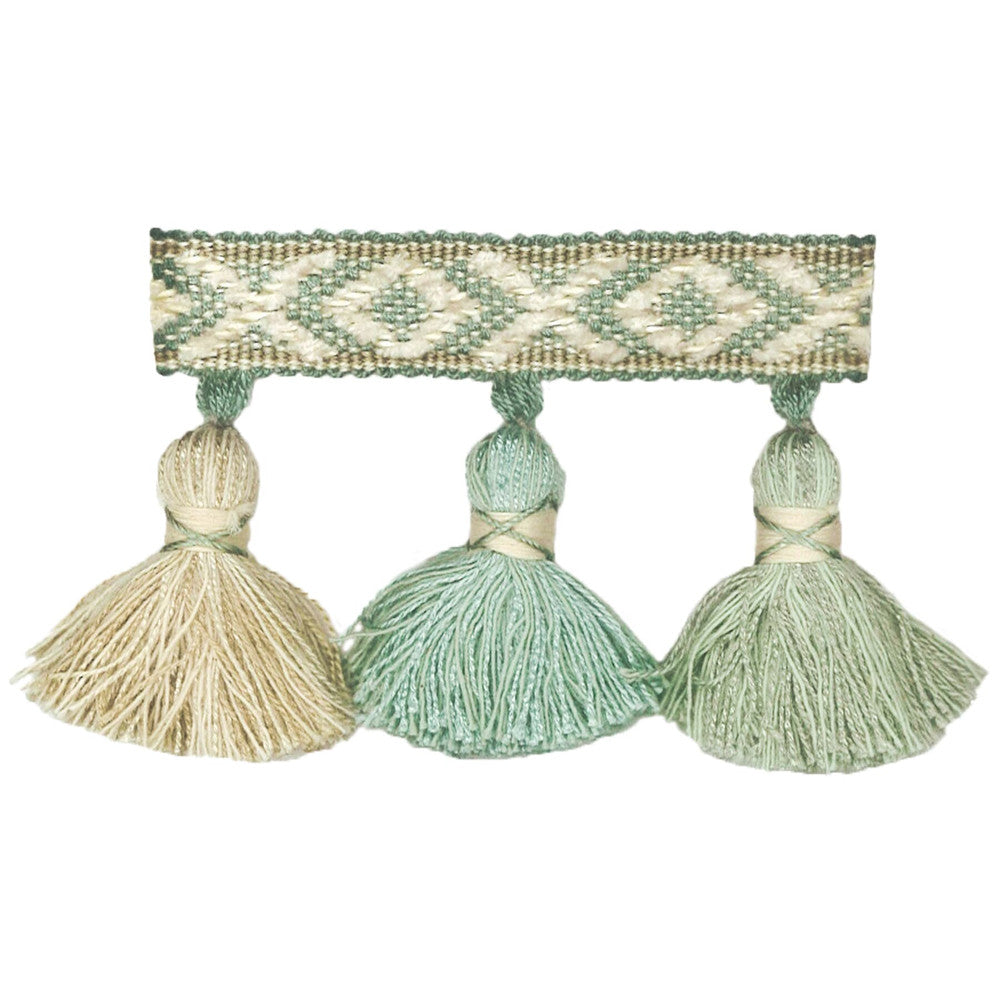 Purcell 5 Opal by Stout Designer Trim TREND ALERT TRIM 52%SVI 42%COT 6%POL CHINA Horizontal: 3.5 and Vertical: 0 2.25 in - Swanky Fabrics -