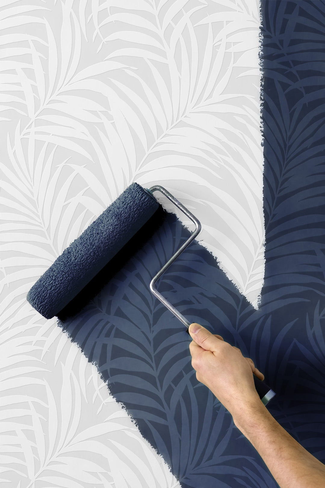Tossed Palm White PW20200 by Seabrook Designs Designer Wallpaper