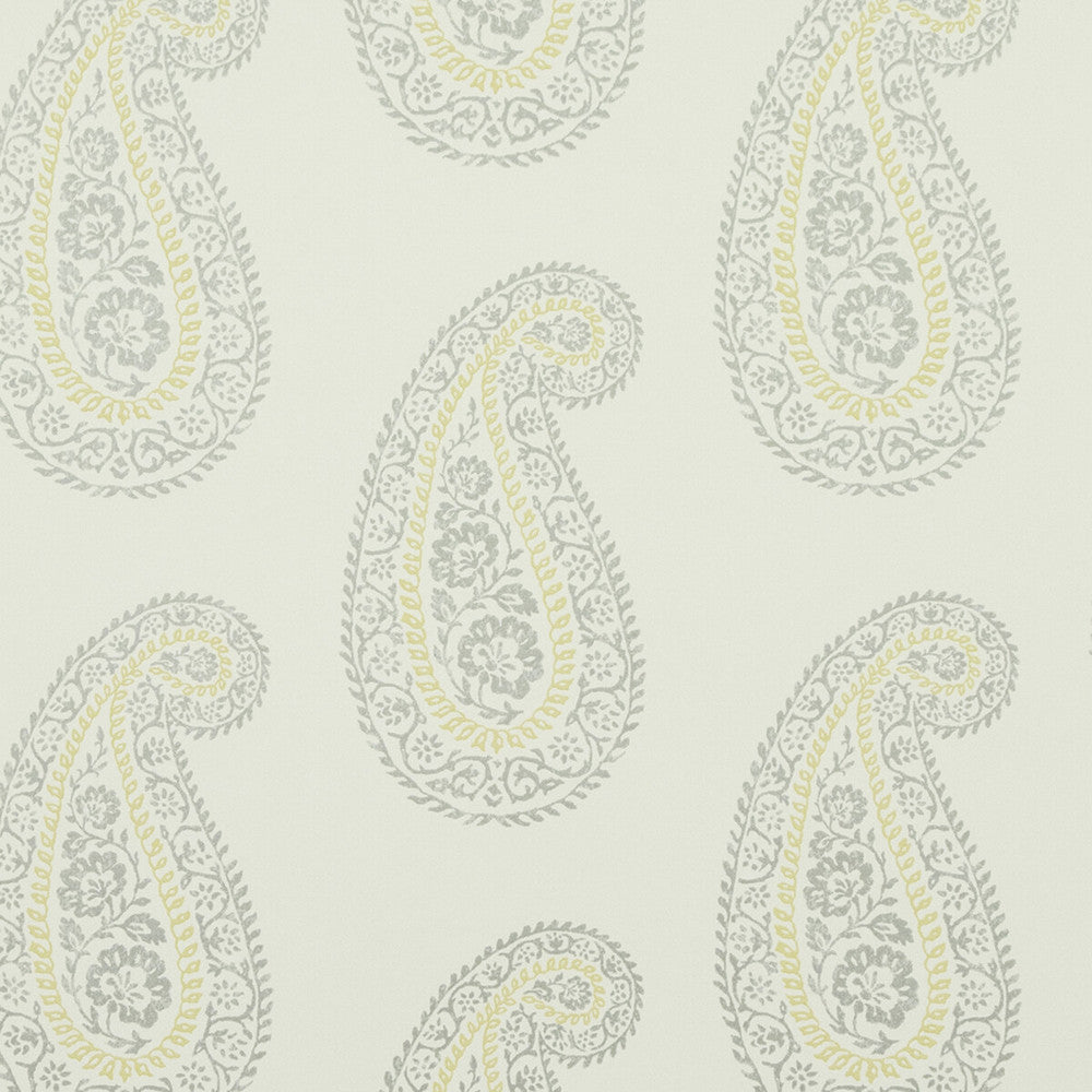 Madira Grey/Yellow by Baker Lifestyle Designer Wallcovering ECHO HEIRLOOM INDIA NON WOVEN - 100% United Kingdom Horizontal: and Vertical: 11.9776 20.488 - Swanky Fabrics -