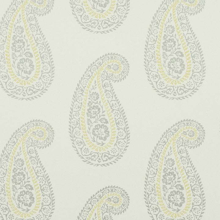 Madira Grey/Yellow by Baker Lifestyle Designer Wallcovering ECHO HEIRLOOM INDIA NON WOVEN - 100% United Kingdom Horizontal: and Vertical: 11.9776 20.488 - Swanky Fabrics -