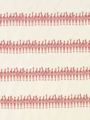 Zebras On Parade Red PZ86910002 by Old World Weavers Designer Fabric 54% VISCOSE 46% COTTON ITALY MEDIUM DUTY Horizontal: 14.5" and Vertical: 7.25" 55 - Swanky Fabrics -
