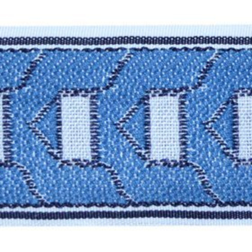 Pantheon Cobalt by Europatex Designer Fabric Tapes Decor 100% Polyester 2.00 inches - Swanky Fabrics -