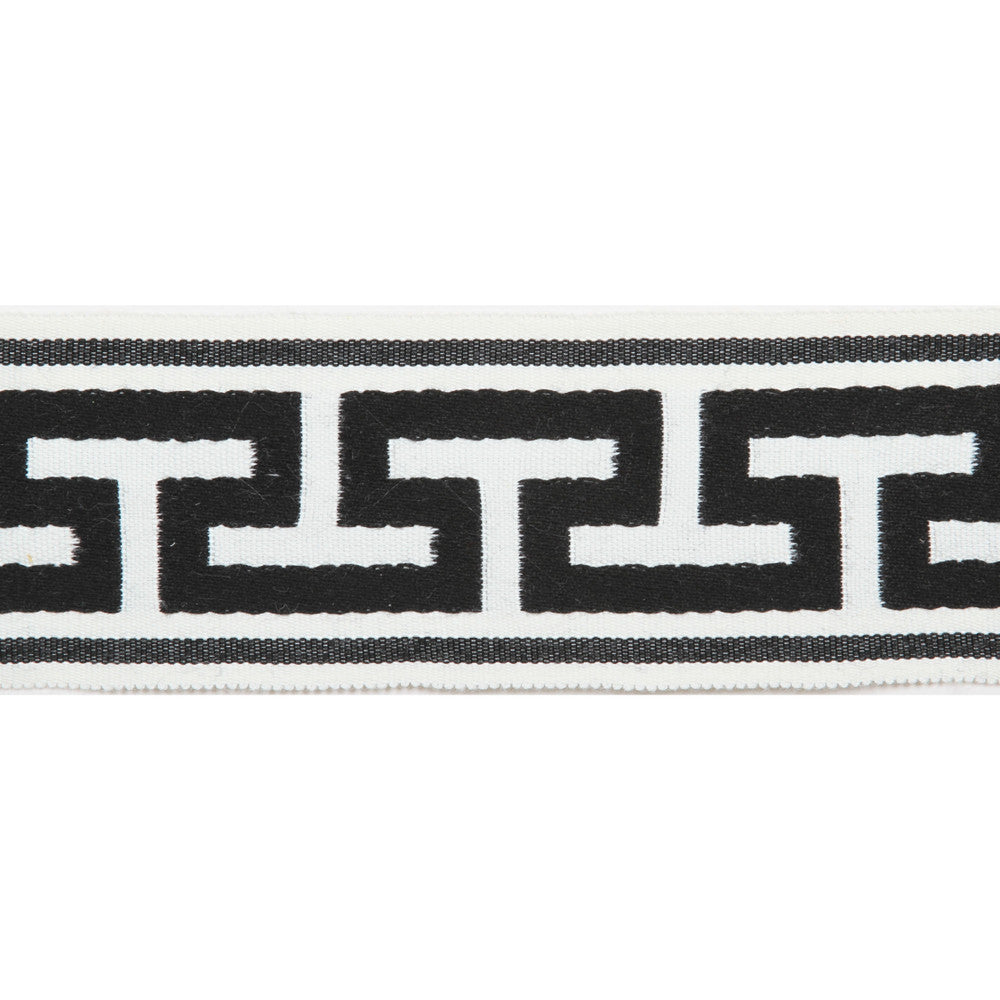 Pergola Embroidered Tape Black by Europatex Designer Fabric Pergola 100% Solution Dyed Acrylic 2.75 inches - Swanky Fabrics -