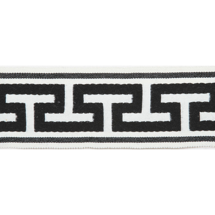 Pergola Embroidered Tape Black by Europatex Designer Fabric Pergola 100% Solution Dyed Acrylic 2.75 inches - Swanky Fabrics -