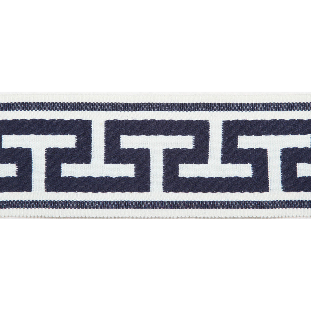 Pergola Embroidered Tape Marine by Europatex Designer Fabric Pergola 100% Solution Dyed Acrylic 2.75 inches - Swanky Fabrics -