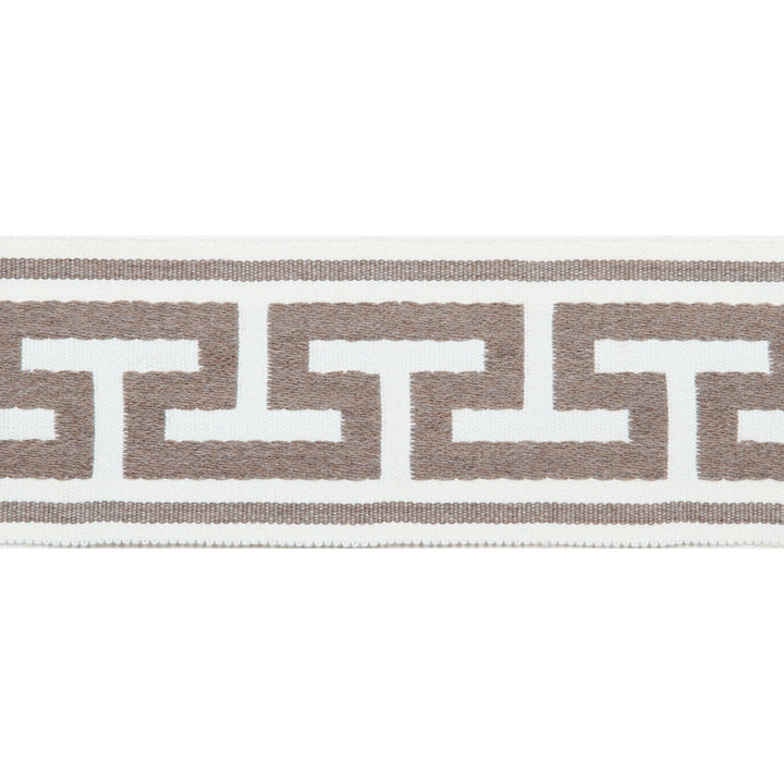 Pergola Embroidered Tape Sand by Europatex Designer Fabric Pergola 100% Solution Dyed Acrylic 2.75 inches - Swanky Fabrics -