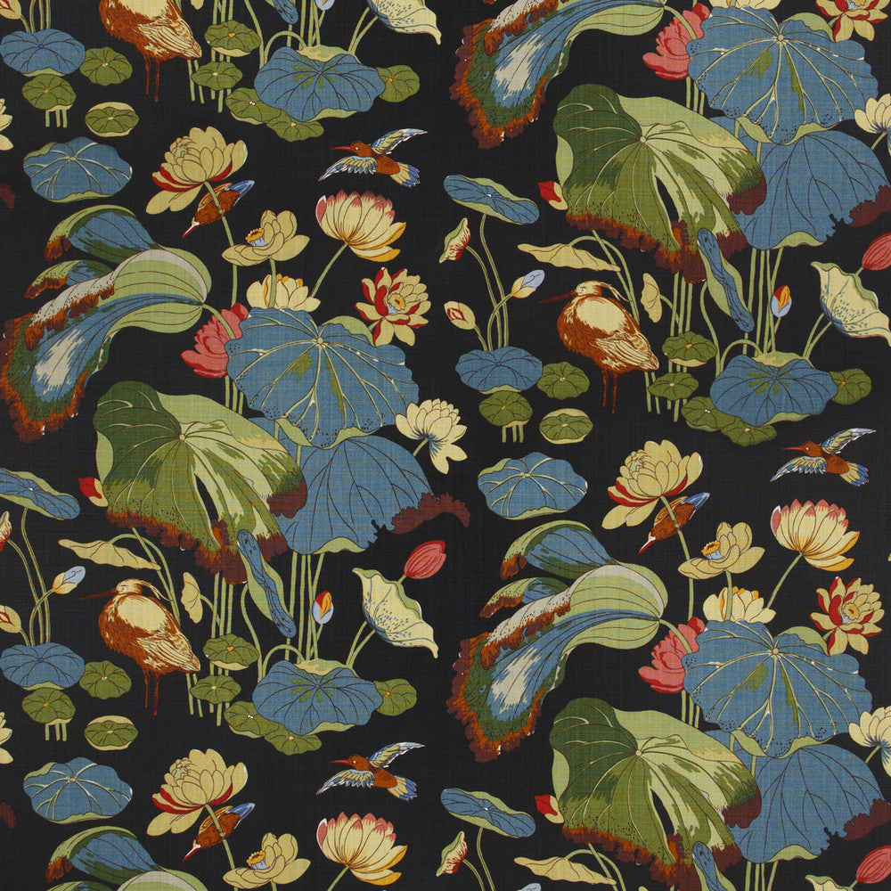 Nympheus - Linen Teal/Green by G P & J Baker Designer Fabric PERENNIA LINEN - 100% United Kingdom Horizontal: 53.978 and Vertical: 34.278 53.978 - Swanky Fabrics -