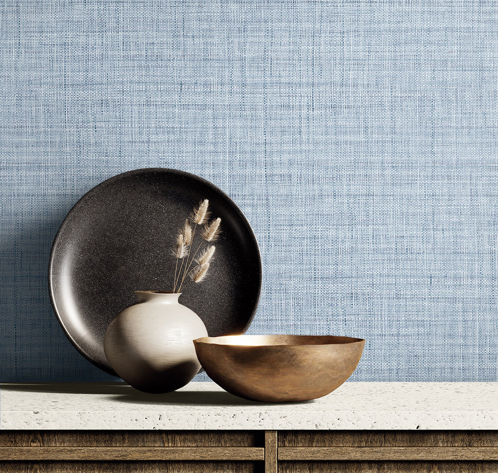 Harvest Twine Sky Blue RA40104 by Seabrook Designs Designer Wallpaper