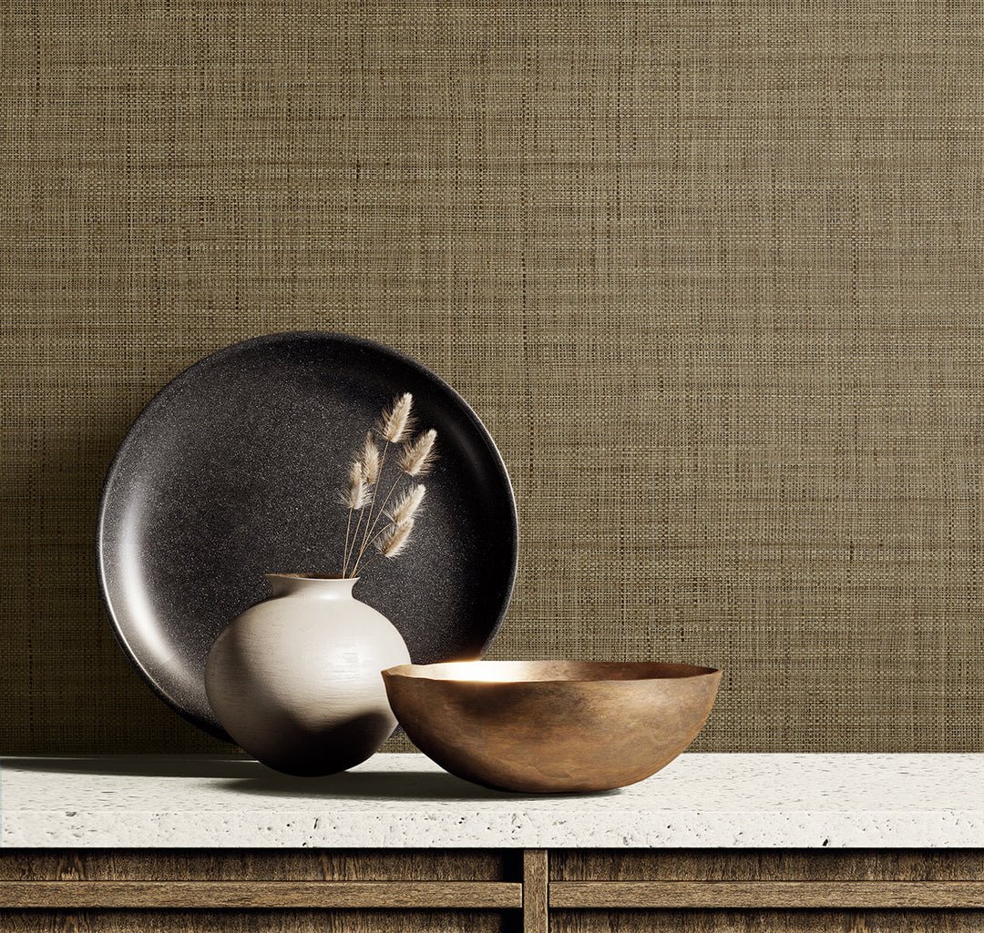 Harvest Twine Mocha RA40108 by Seabrook Designs Designer Wallpaper